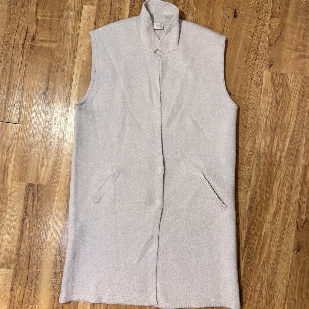 Wrap London Gray Wool Snap Front Winter Collared Vest Minimalist Quiet Luxury 8